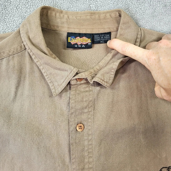 Vintage Easy Riders USA Motorcycle Button Down Shirt Mens XL Biker Bikercore - Picture 5 of 10